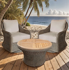 CAPRI OUTDOOR SWIVEL CHAIR - SAND - Padma's Plantation