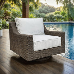 OUTDOOR NAUTILUS SWIVEL ROCKER ( 2 FABRIC CHOICES) - Padma's Plantation