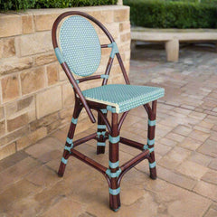 Paris Bistro Counter Stool - Blue - Padma's Plantation
