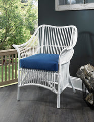 Palm Occasional Chair - White / Navy - Padma's Plantation