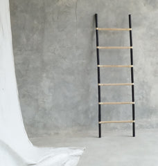 RATTAN DECORATIVE LADDER - BLACK/NATURAL - Padma's Plantation