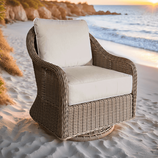 CAPRI OUTDOOR SWIVEL CHAIR - SAND - Padma's Plantation