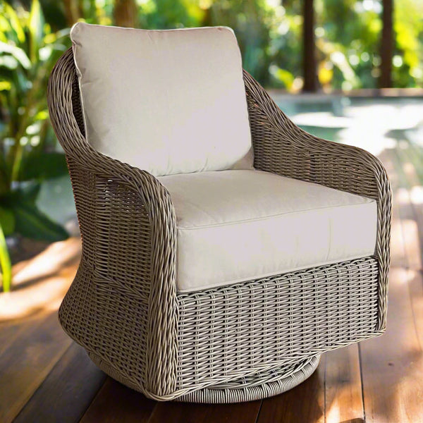 CAPRI OUTDOOR SWIVEL CHAIR - SAND - Padma's Plantation