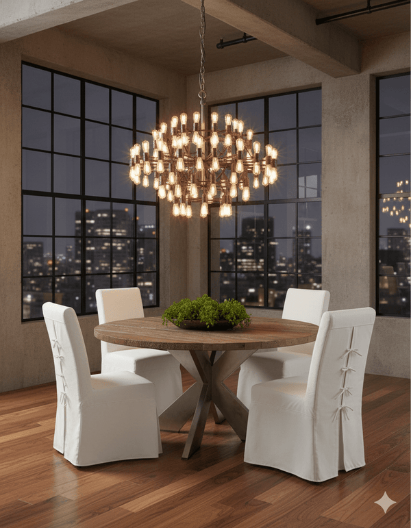 EMILY ROUND RECYCLED TEAK WOOD DINING TABLE - 59
