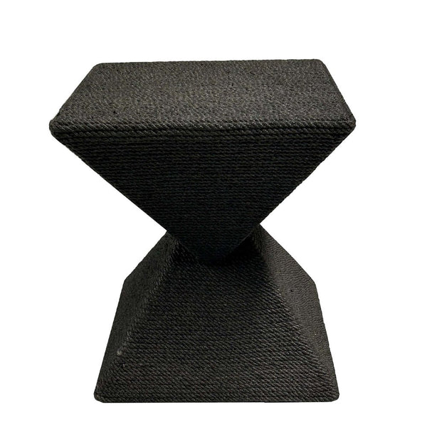 JARED JUTE STOOL/TABLE - BLACK - Padma's Plantation