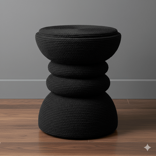 JOLEEN JUTE STOOL/TABLE - BLACK - Padma's Plantation