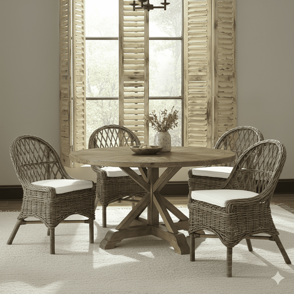 KUBU CROSS WEAVE DINING CHAIR - SET OF 2 - Padma's Plantation