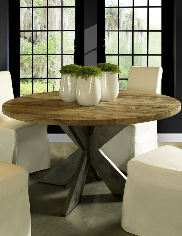 EMILY ROUND RECYCLED TEAK WOOD DINING TABLE - 59