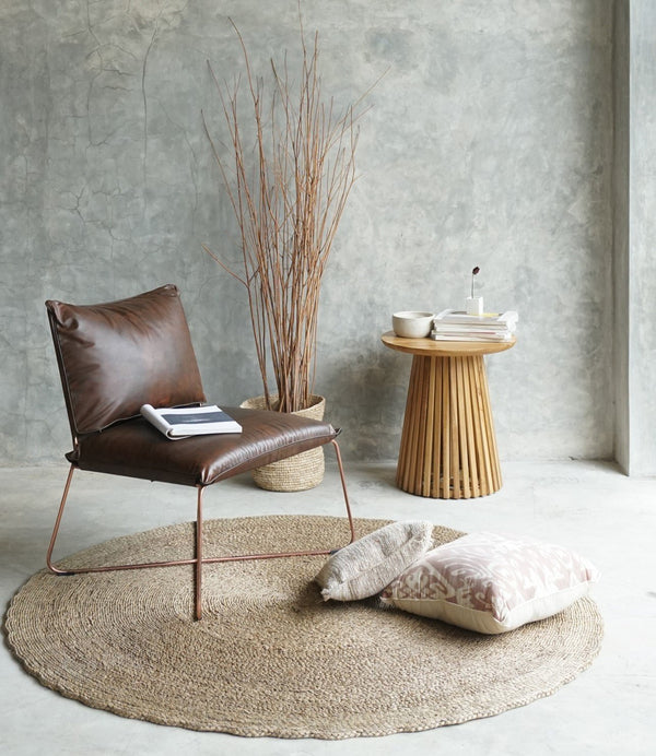 MODERNE LOUNGE CHAIR - DARK BROWN LEATHER - Padma's Plantation