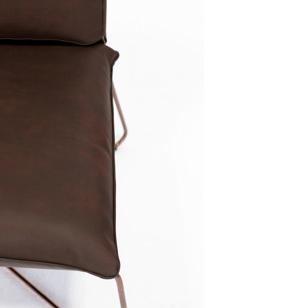 MODERNE LOUNGE CHAIR - DARK BROWN LEATHER - Padma's Plantation